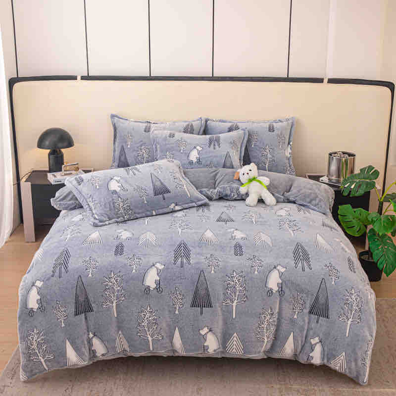 Lenjerie Pat 1 Persoana, Cocolino, 4 Piese, Copacei/Ursuleti-C9623