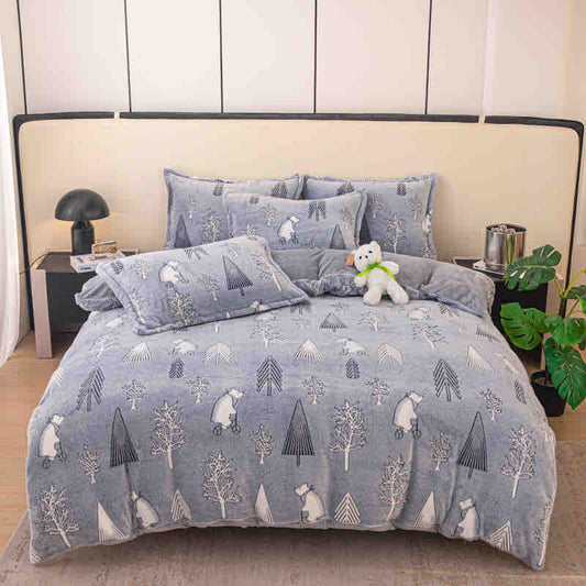 Lenjerie Pat 1 Persoana, Cocolino, 4 Piese, Copacei/Ursuleti-C9623