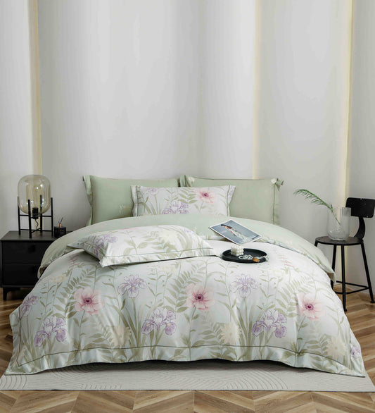 Lenjerie Premium Luxury din Finet, 6 Piese, cu Elastic, Floricele-C10778