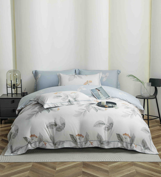 Lenjerie Premium Luxury din Finet, 6 Piese, cu Elastic, Frunze-C10775