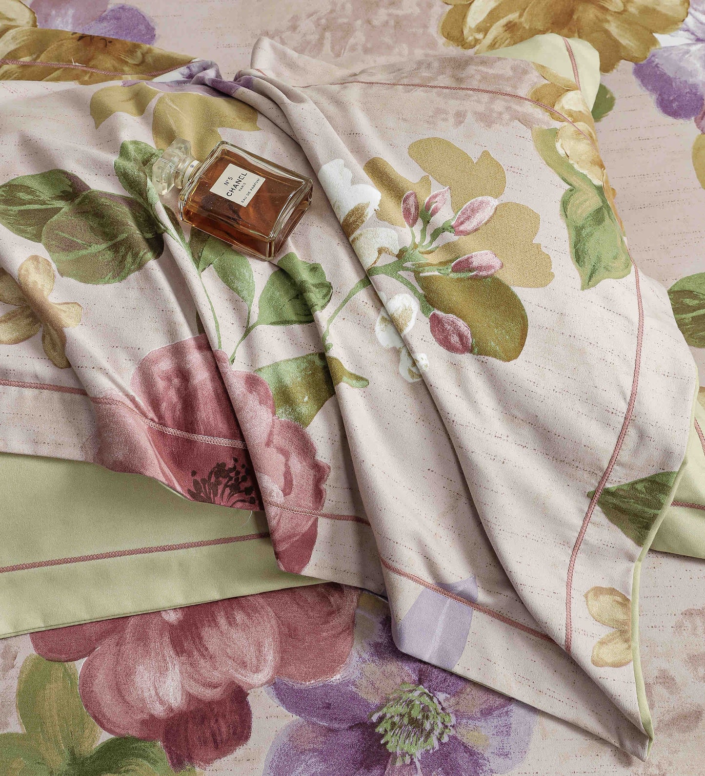 Lenjerie Premium Luxury din Finet, 6 Piese, cu Elastic, Floricele-C10780