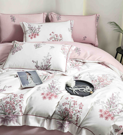 Lenjerie Premium Luxury din Finet, 6 Piese, cu Elastic, Floricele-C10779