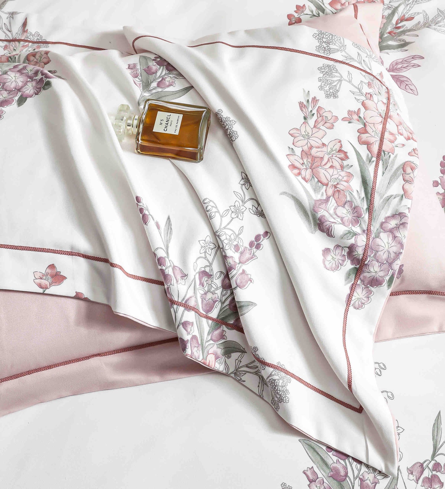 Lenjerie Premium Luxury din Finet, 6 Piese, cu Elastic, Floricele-C10779
