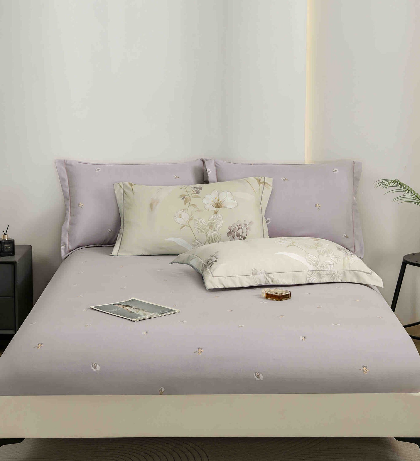 Lenjerie Premium Luxury din Finet, 6 Piese, cu Elastic, Flori-C10773
