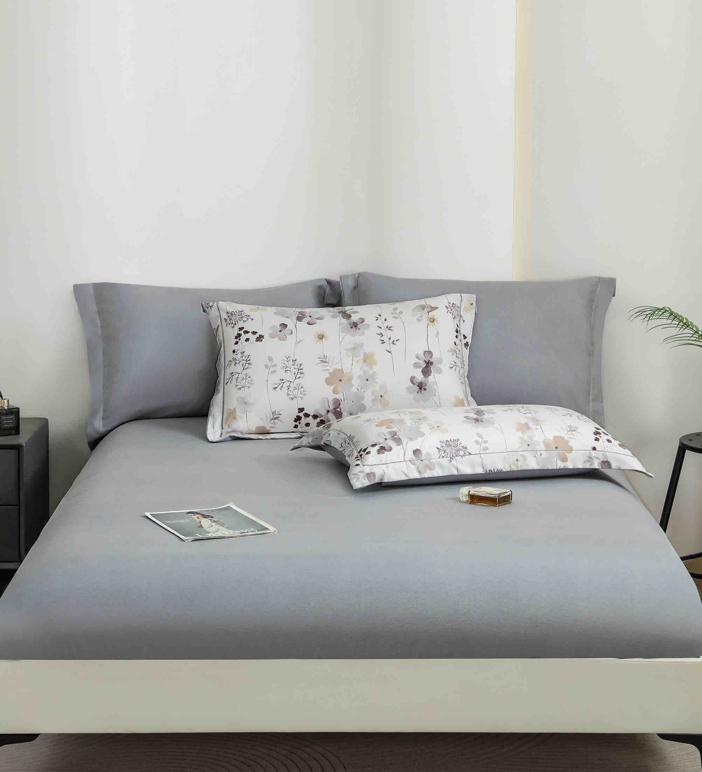 Lenjerie Premium Luxury din Finet, 6 Piese, cu Elastic, Mini Flori-C10772