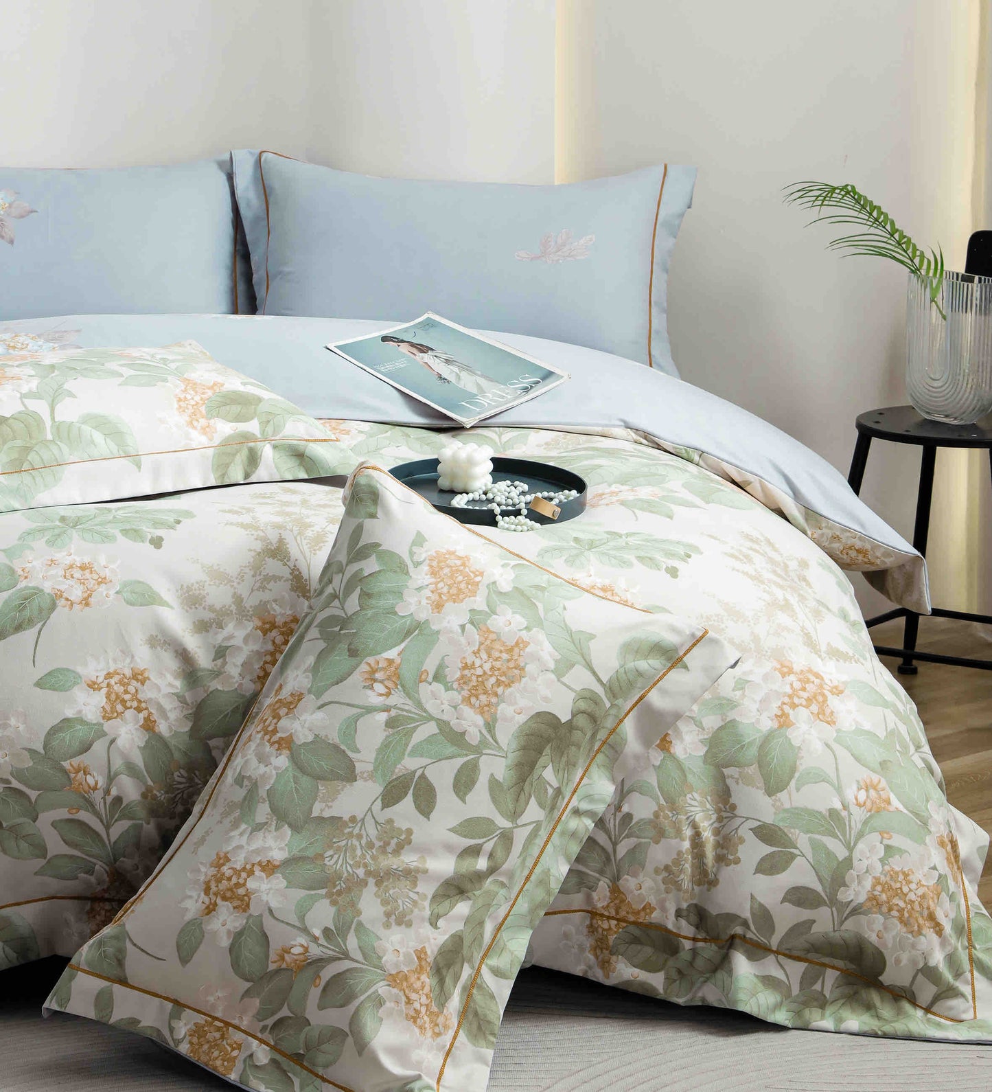 Lenjerie Premium Luxury din Finet, 6 Piese, cu Elastic, Flori-C10771
