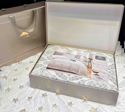 Lenjerie Premium Luxury din Finet, 6 Piese, cu Elastic, Flori-C10769