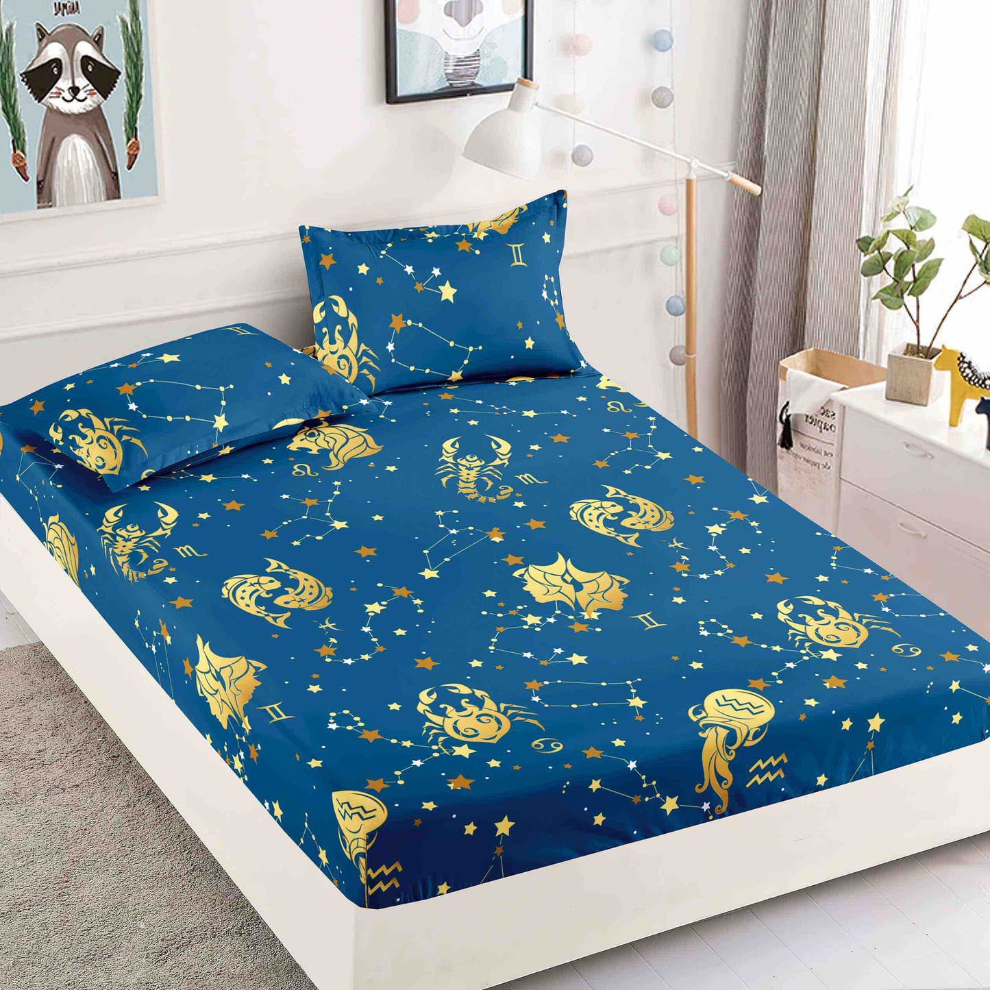 Husa de Pat cu Elastic, Finet, Pat 1 Persoana, Zodiac-C10437
