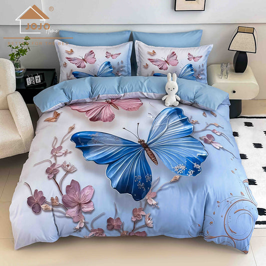 Lenjerie 5D Finet 6 Piese, cu Elastic, Imprimeu Digital Identic cu Poza, Fluturi-C9673