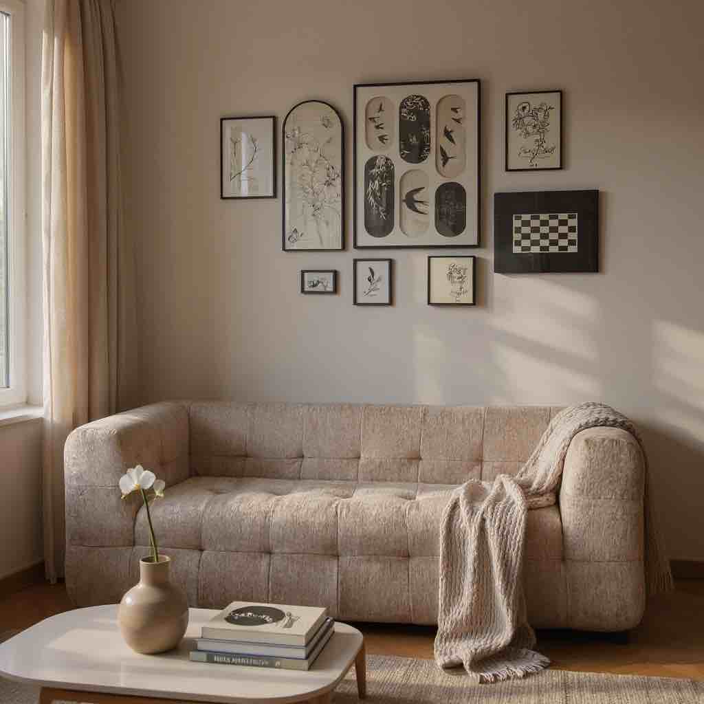 Canapea Premium Astra, cu Susținere Ergonomică HD Foam, Catifea, Bej-C10003