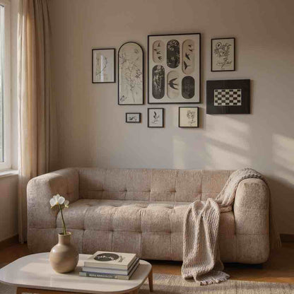 Canapea Premium Astra, cu Susținere Ergonomică HD Foam, Catifea, Bej-C10003