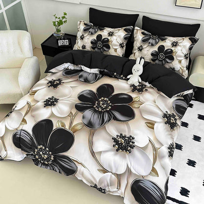 Lenjerie 5D Finet 6 Piese, cu Elastic, Imprimeu Digital Identic cu Poza, Floricele-C9901