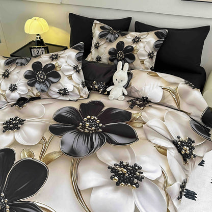 Lenjerie 5D Finet 6 Piese, cu Elastic, Imprimeu Digital Identic cu Poza, Floricele-C9901