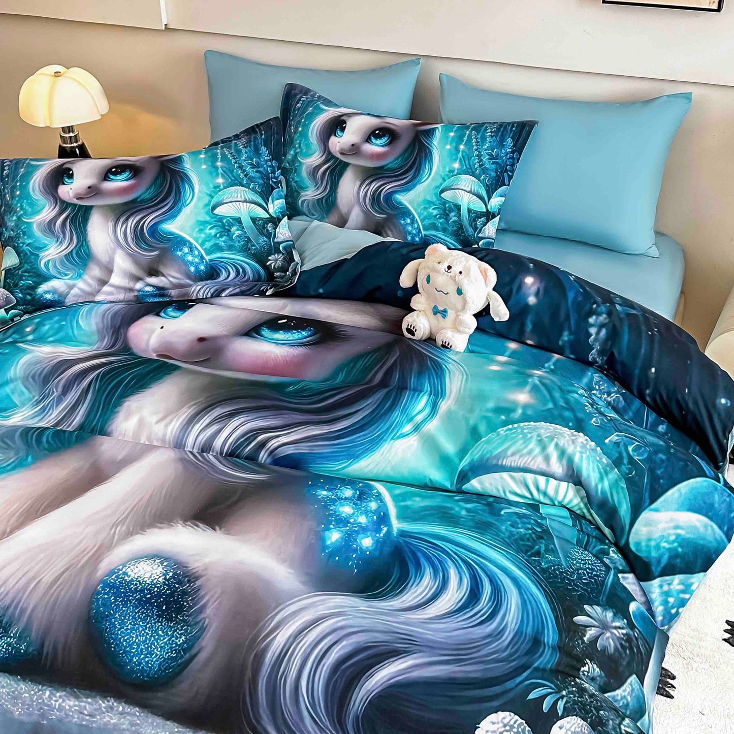 Lenjerie 5D Finet 6 Piese, cu Elastic, Imprimeu Digital Identic cu Poza, Unicorn-C9904