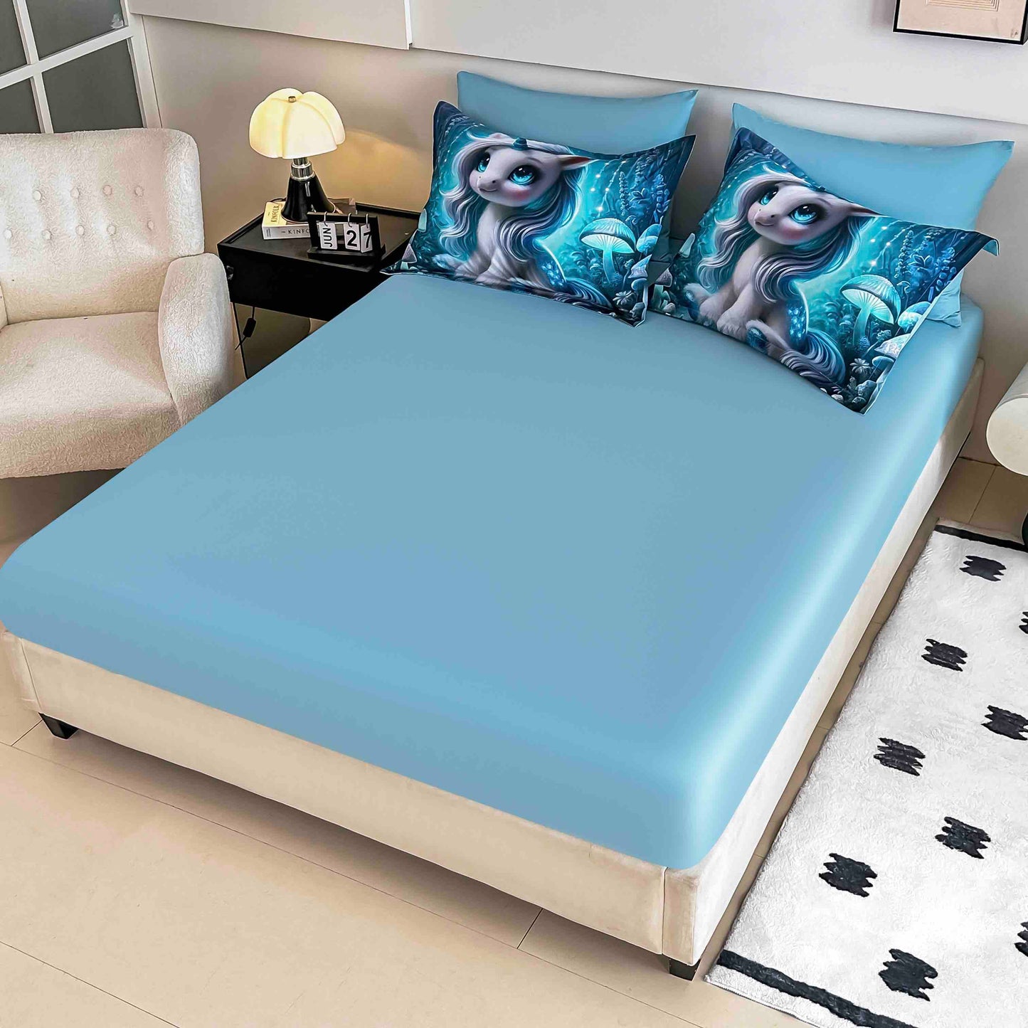 Lenjerie 5D Finet 6 Piese, cu Elastic, Imprimeu Digital Identic cu Poza, Unicorn-C9904