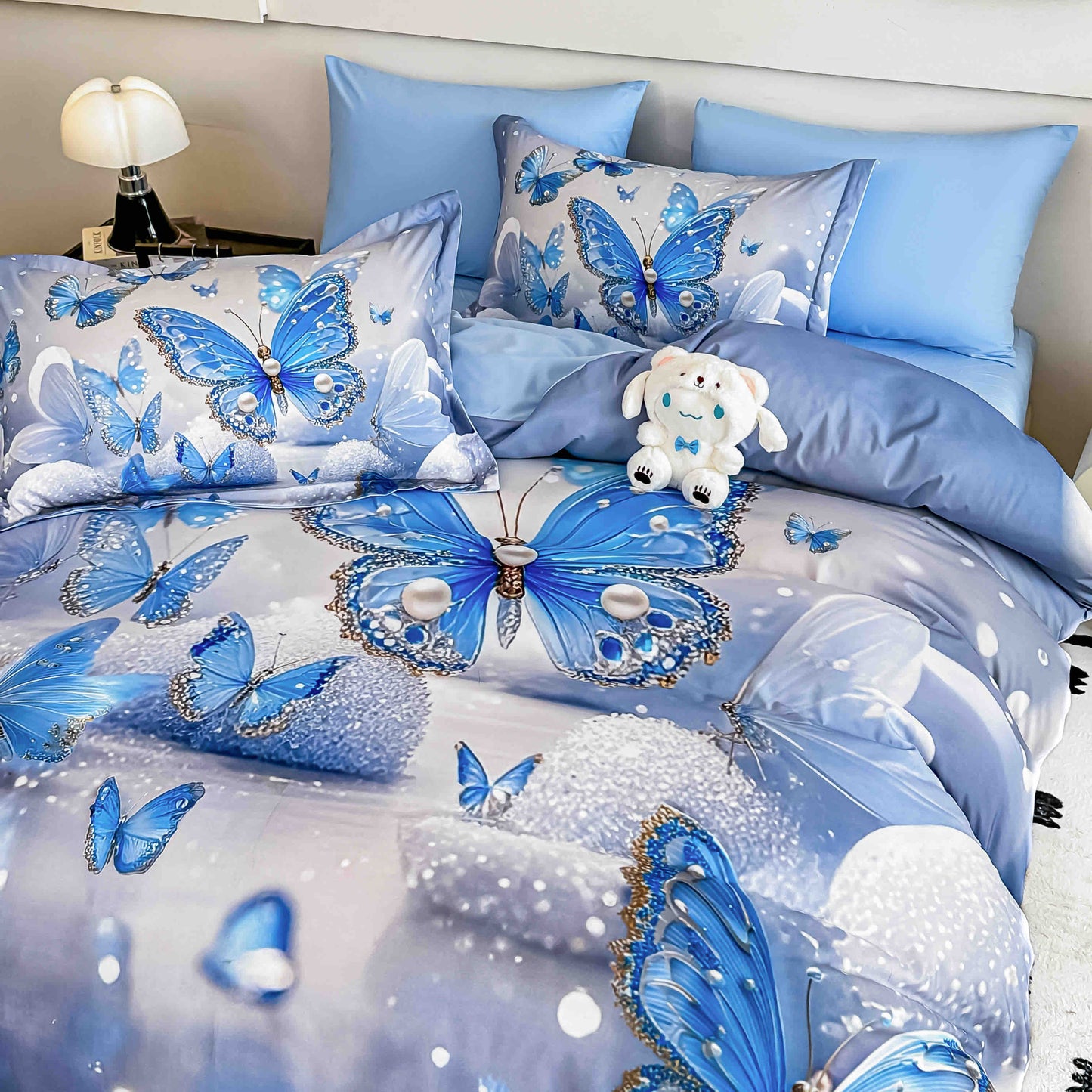 Lenjerie 5D Finet 6 Piese, cu Elastic, Imprimeu Digital Identic cu Poza, Fluturi-C9906