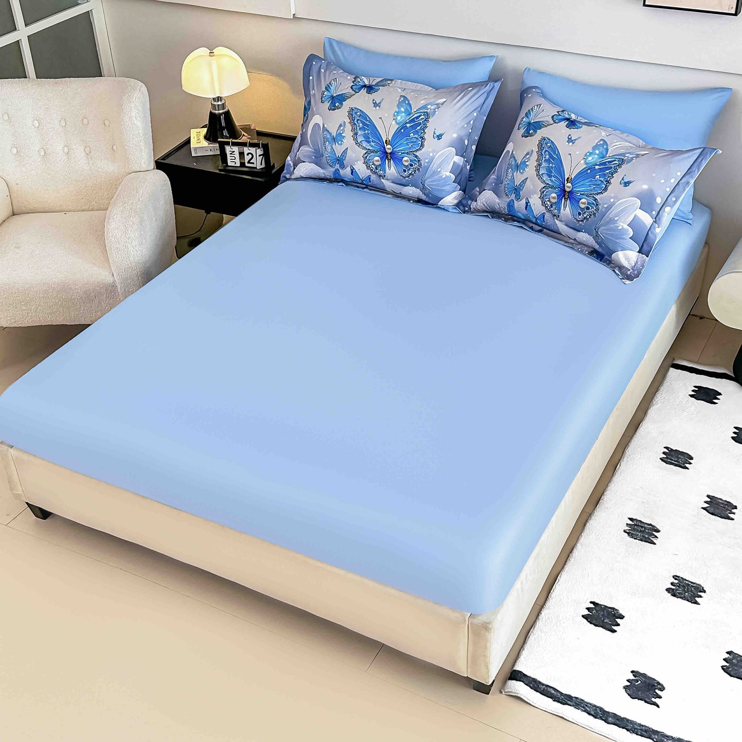 Lenjerie 5D Finet 6 Piese, cu Elastic, Imprimeu Digital Identic cu Poza, Fluturi-C9906