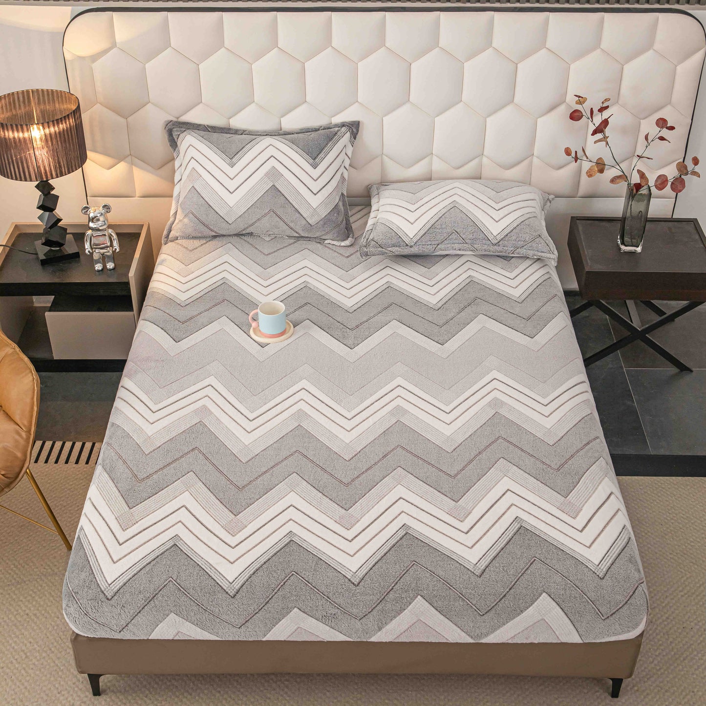Husa Cocolino cu Elastic+2 Fete de Perna, Zig Zag-C9966