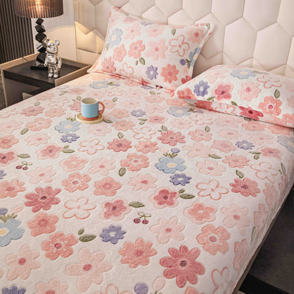 Husa Cocolino cu Elastic+2 Fete de Perna, Floricele-C9959