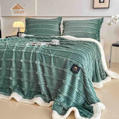 Set Patura Cocolino cu Blanita+2 Fete de Perna 50x70cm, Verde Menta-C9922