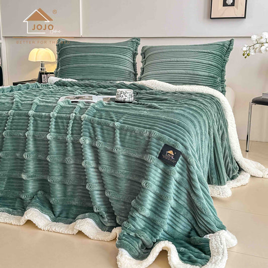 Set Patura Cocolino cu Blanita+2 Fete de Perna 50x70cm, Verde Menta-C9922