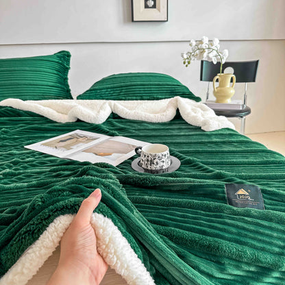 Set Patura Cocolino cu Blanita+2 Fete de Perna 50x70cm, Verde-C9917