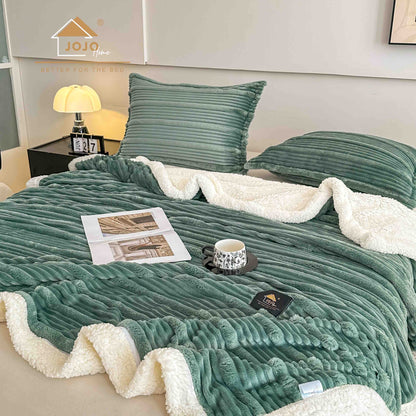 Set Patura Cocolino cu Blanita+2 Fete de Perna 50x70cm, Verde Menta-C9922