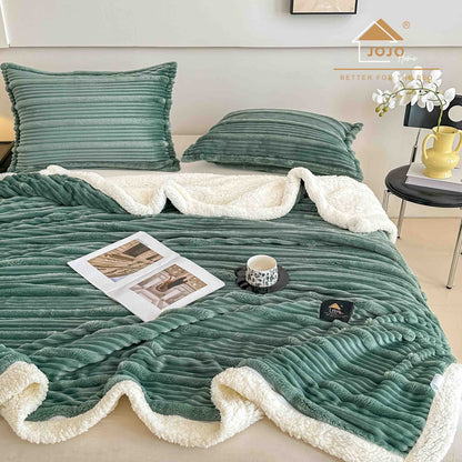 Set Patura Cocolino cu Blanita+2 Fete de Perna 50x70cm, Verde Menta-C9922