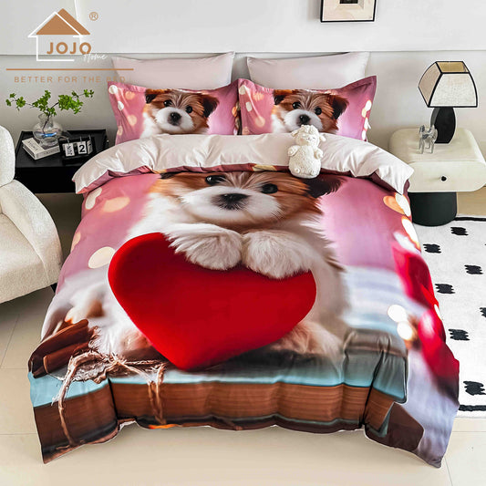 Lenjerie 5D Finet 6 Piese, cu Elastic, Imprimeu Digital Identic cu Poza, Catelus-C9991