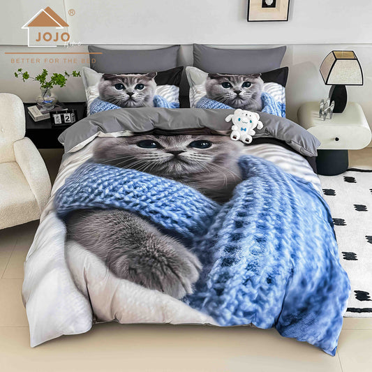 Lenjerie 5D Finet 6 Piese, cu Elastic, Imprimeu Digital Identic cu Poza, Pisicuta-C9995