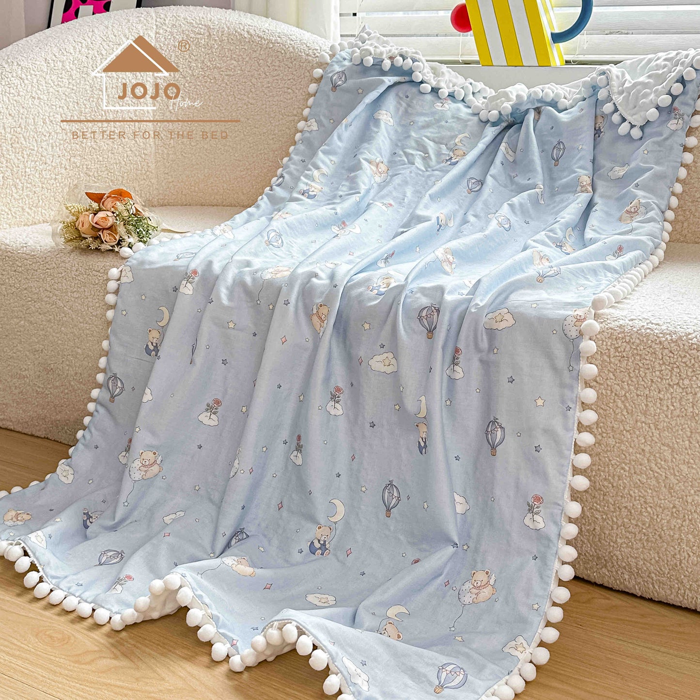 Patura Copii cu Ciucurasi, din Bumbac 100%, 100x150cm-C11306