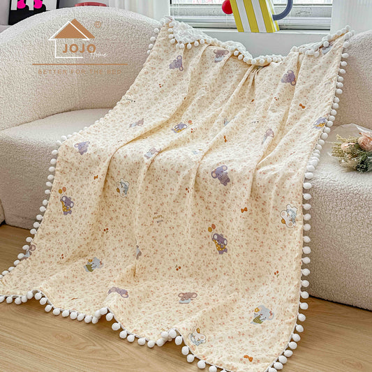 Patura Copii cu Ciucurasi, din Bumbac 100%, 100x150cm-C11307