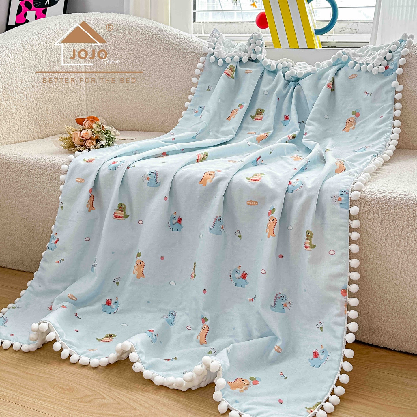 Patura Copii cu Ciucurasi, din Bumbac 100%, 100x150cm-C11308