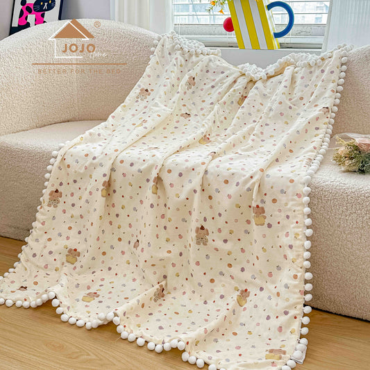 Patura Copii cu Ciucurasi, din Bumbac 100%, 100x150cm-C11302