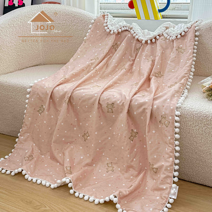 Patura Copii cu Ciucurasi, din Bumbac 100%, 100x150cm-C11305