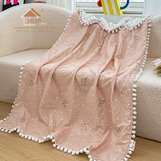 Patura Copii cu Ciucurasi, din Bumbac 100%, 100x150cm-C11305