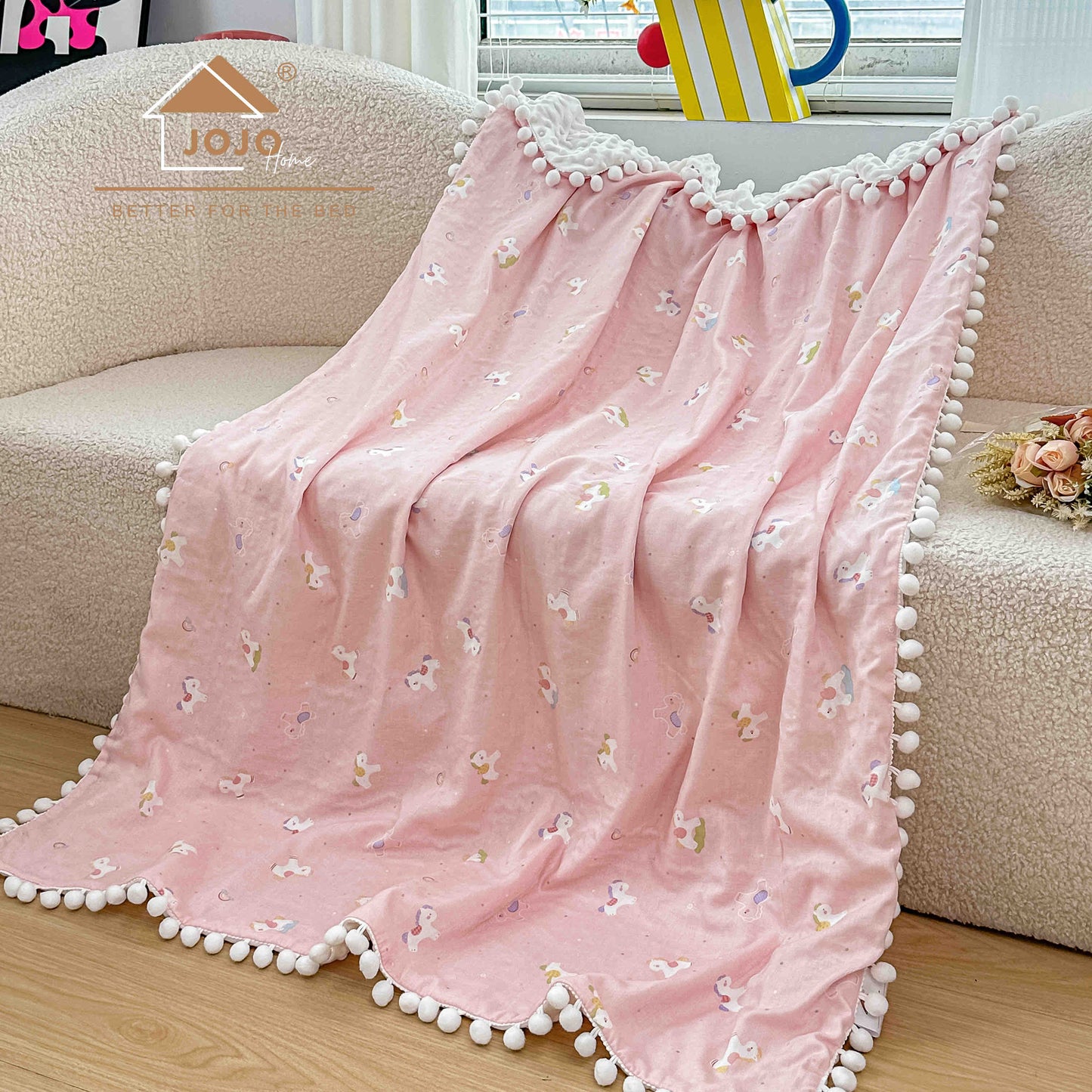Patura Copii cu Ciucurasi, din Bumbac 100%, 100x150cm-C11301