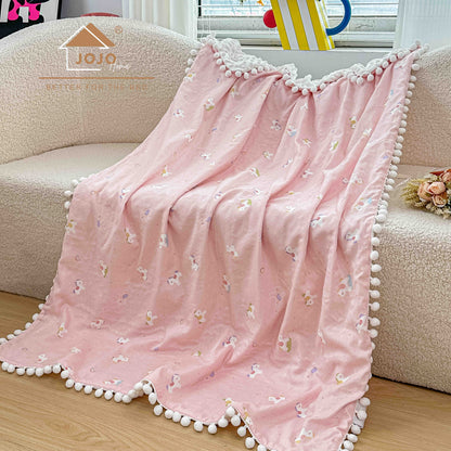 Patura Copii cu Ciucurasi, din Bumbac 100%, 100x150cm-C11301