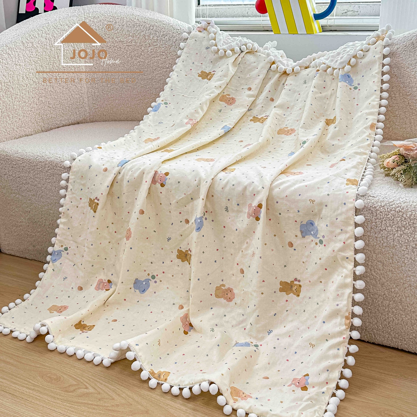 Patura Copii cu Ciucurasi, din Bumbac 100%, 100x150cm-C11304