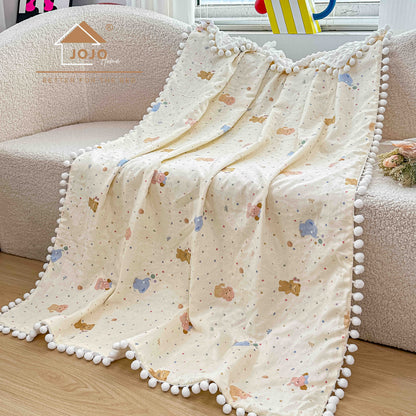 Patura Copii cu Ciucurasi, din Bumbac 100%, 100x150cm-C11304