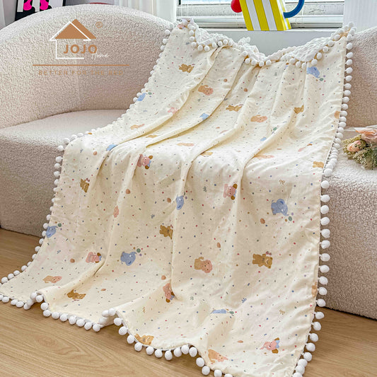 Patura Copii cu Ciucurasi, din Bumbac 100%, 100x150cm-C11304