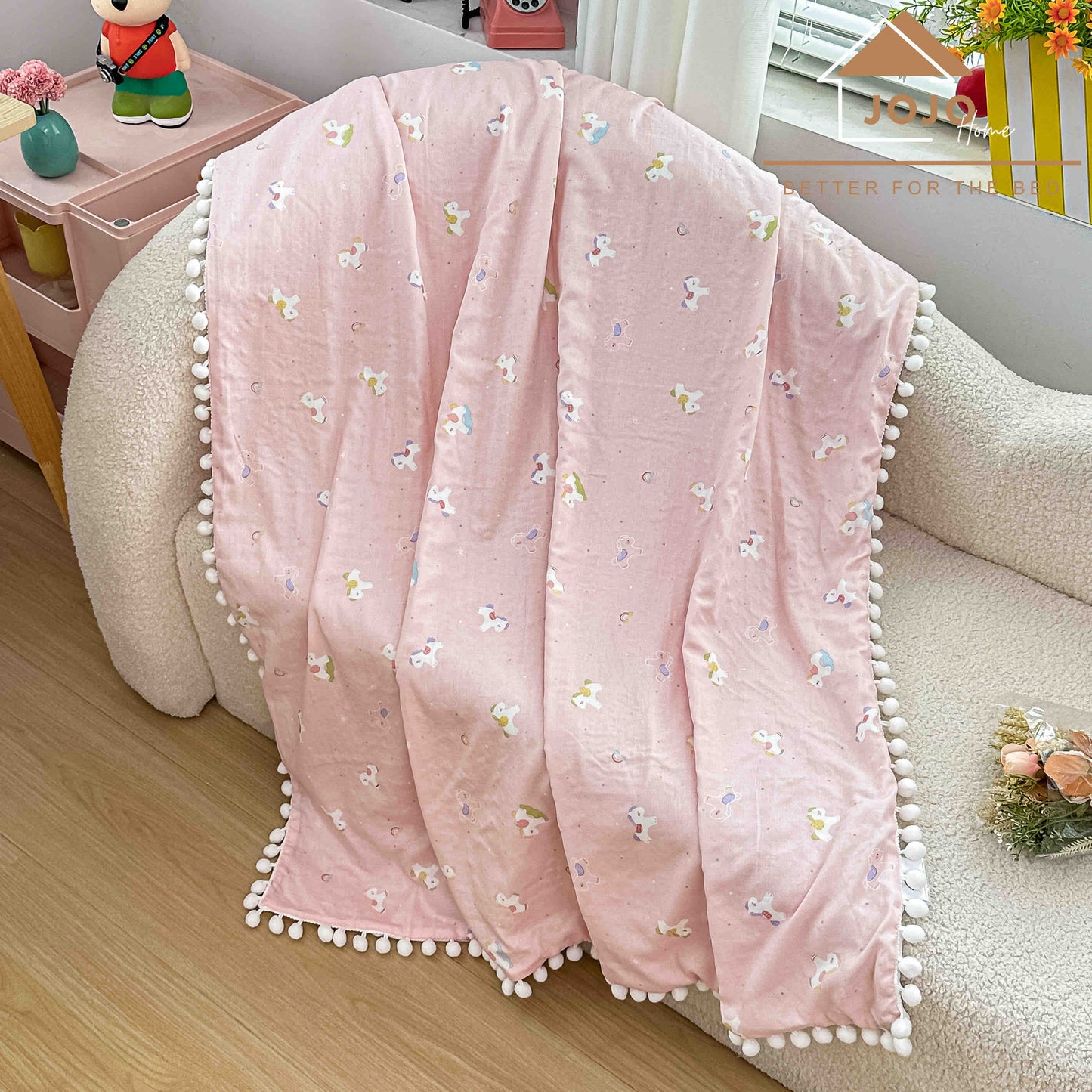 Patura Copii cu Ciucurasi, din Bumbac 100%, 100x150cm-C11301