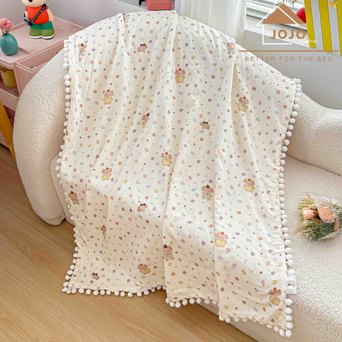 Patura Copii cu Ciucurasi, din Bumbac 100%, 100x150cm-C11302