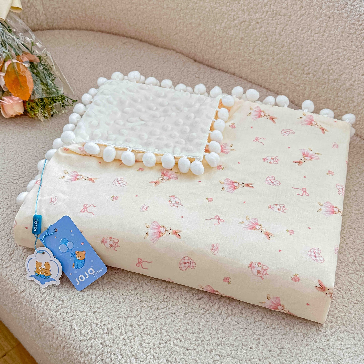 Patura Copii cu Ciucurasi, din Bumbac 100%, 100x150cm-C11303