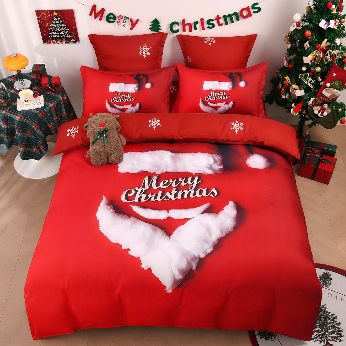 Lenjerie 5D Finet 6 Piese, cu Elastic, Imprimeu Digital Identic cu Poza, Merry Christmas-P11440