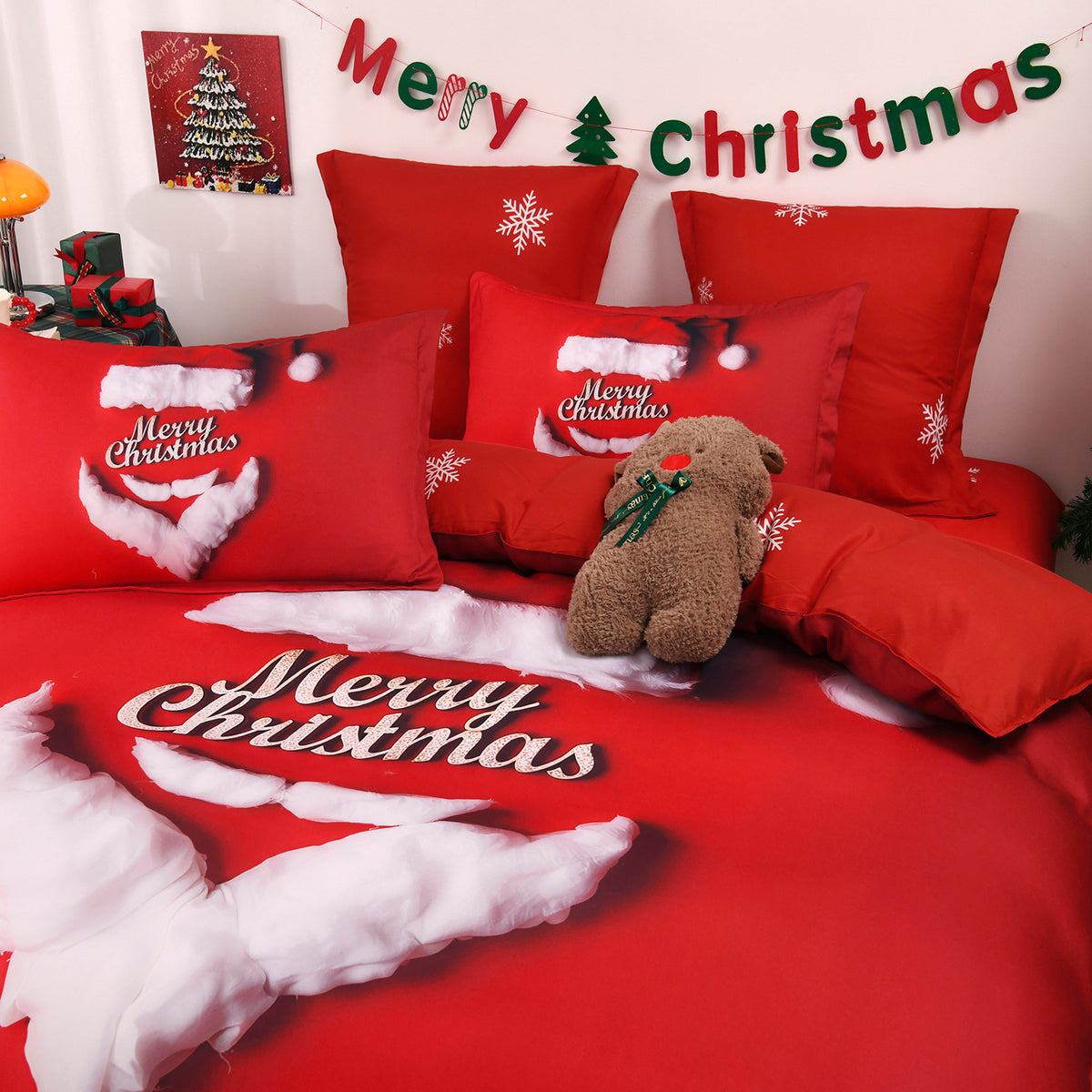 Lenjerie 5D Finet 6 Piese, cu Elastic, Imprimeu Digital Identic cu Poza, Merry Christmas-P11440