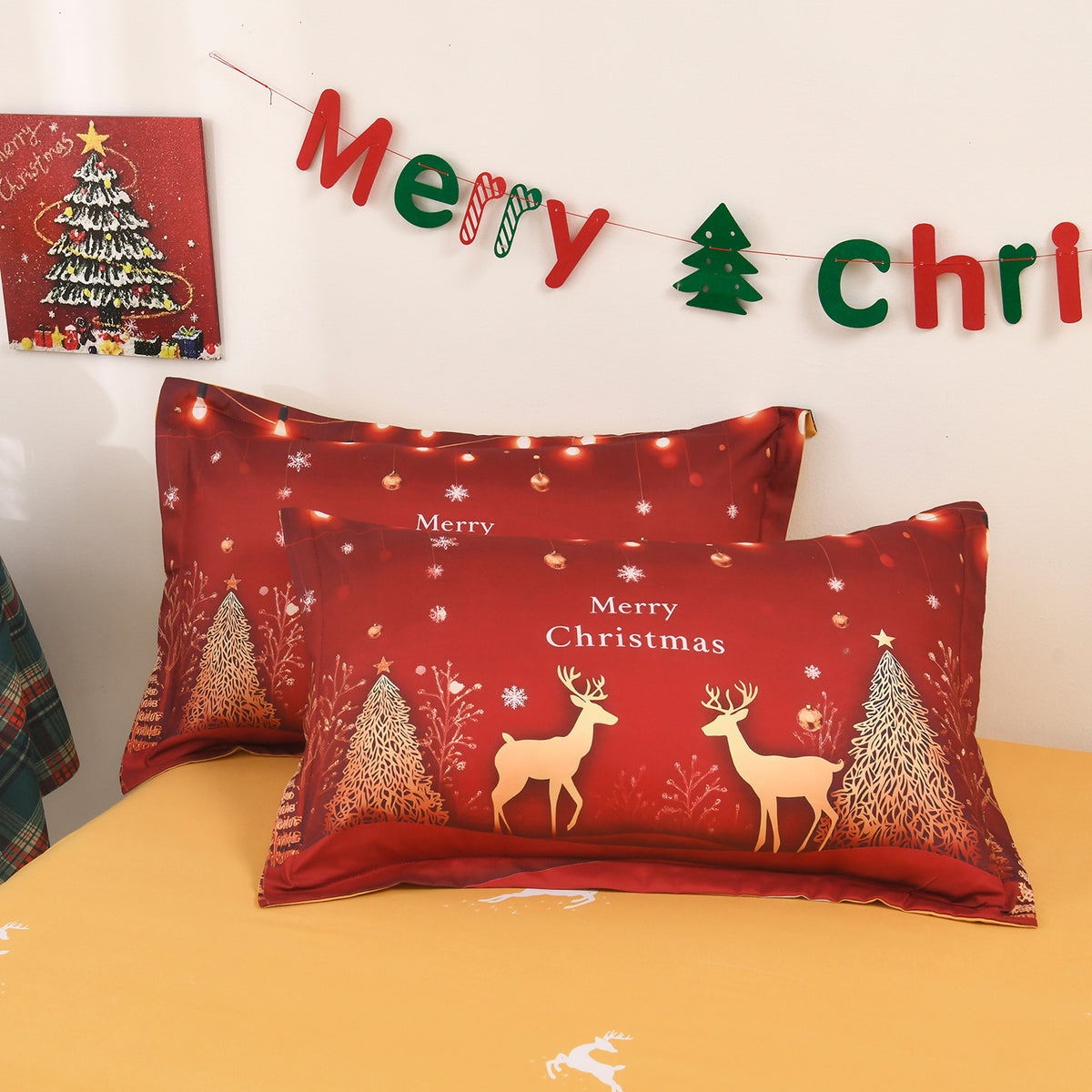 Lenjerie 5D Finet 6 Piese, cu Elastic, Imprimeu Digital Identic cu Poza, Merry Christmas-P11445