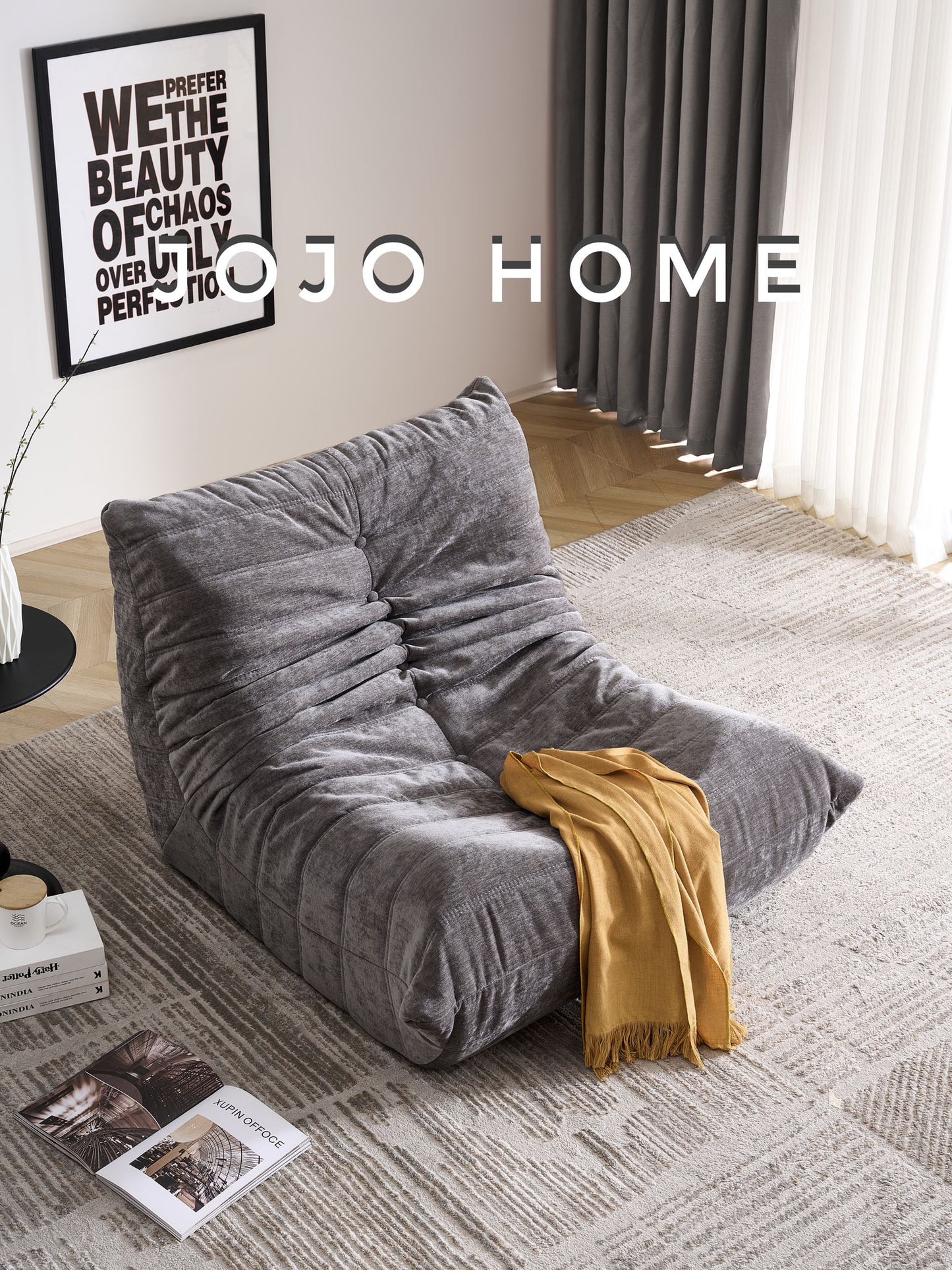 Fotoliu Premium Belluno, cu Susținere Ergonomică, Catifea, Gri