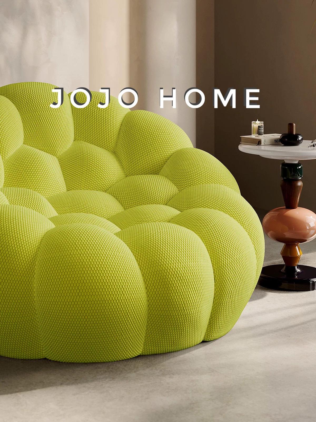 Fotoliu Premium Bubbly cu Sustinere Ergonomica HD Foam, Catifea Reiata, Lime-C9465