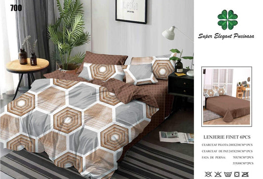 Lenjerie Pat Dublu din Finet, 6 Piese-SEP9093